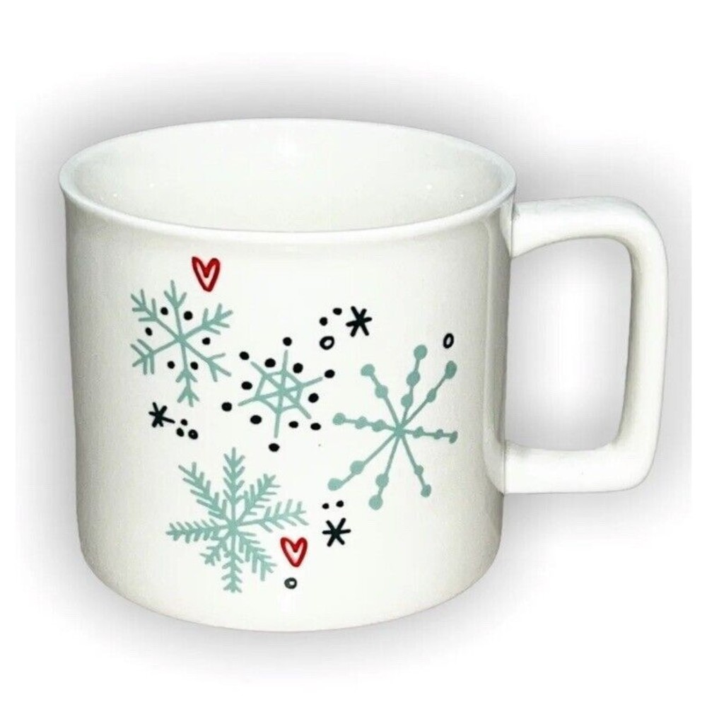 Starbucks coffee mug snowflakes and hearts 14 fl oz